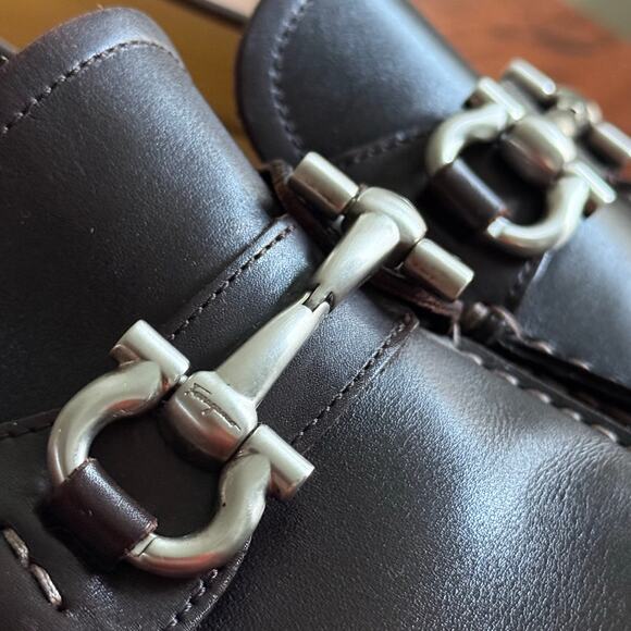 Salvatore Ferragamo Parigi Gancini Bit Driving Moc Shoe loafer brown leather 9 - Picture 2 of 14